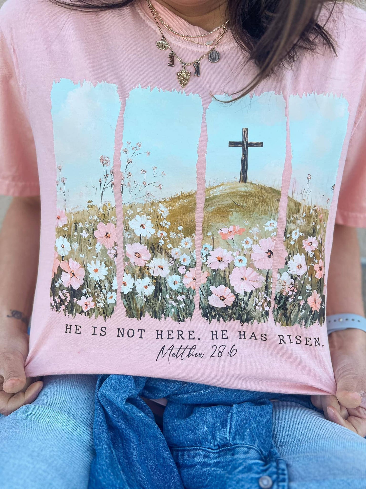 HE IS RISEN FLORAL TEE