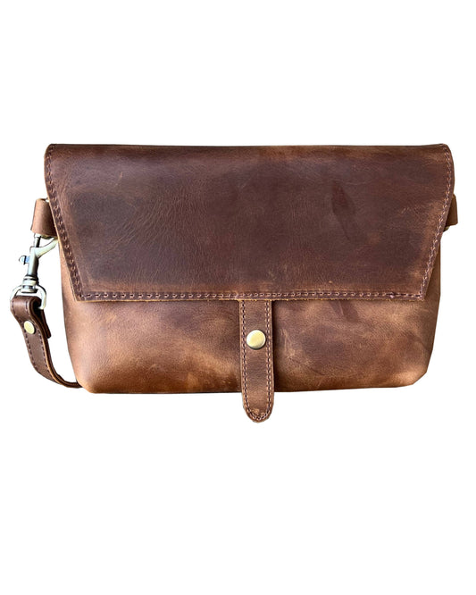 The Mary Genuine Leather Crossbody - Brown