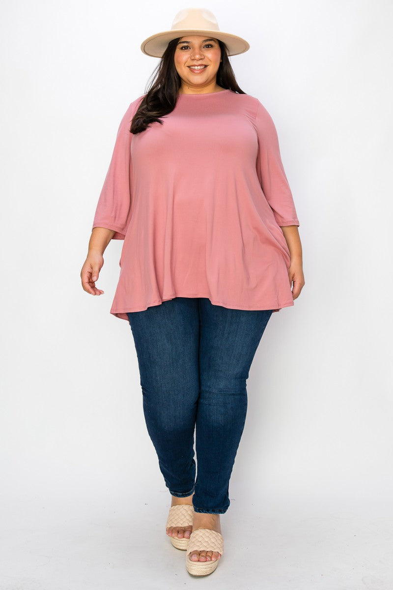 THE SUZY TUNIC - PINK (1X-5X)