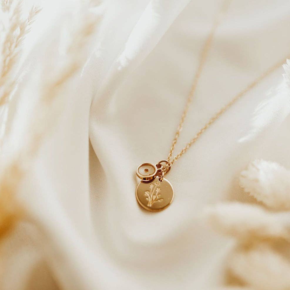 Wildflower Necklace with Mustard Seed: Silver