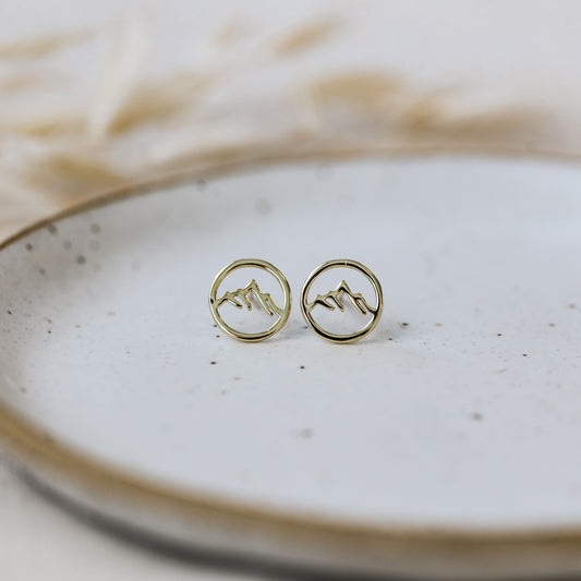 Snow Cap Studs: Gold