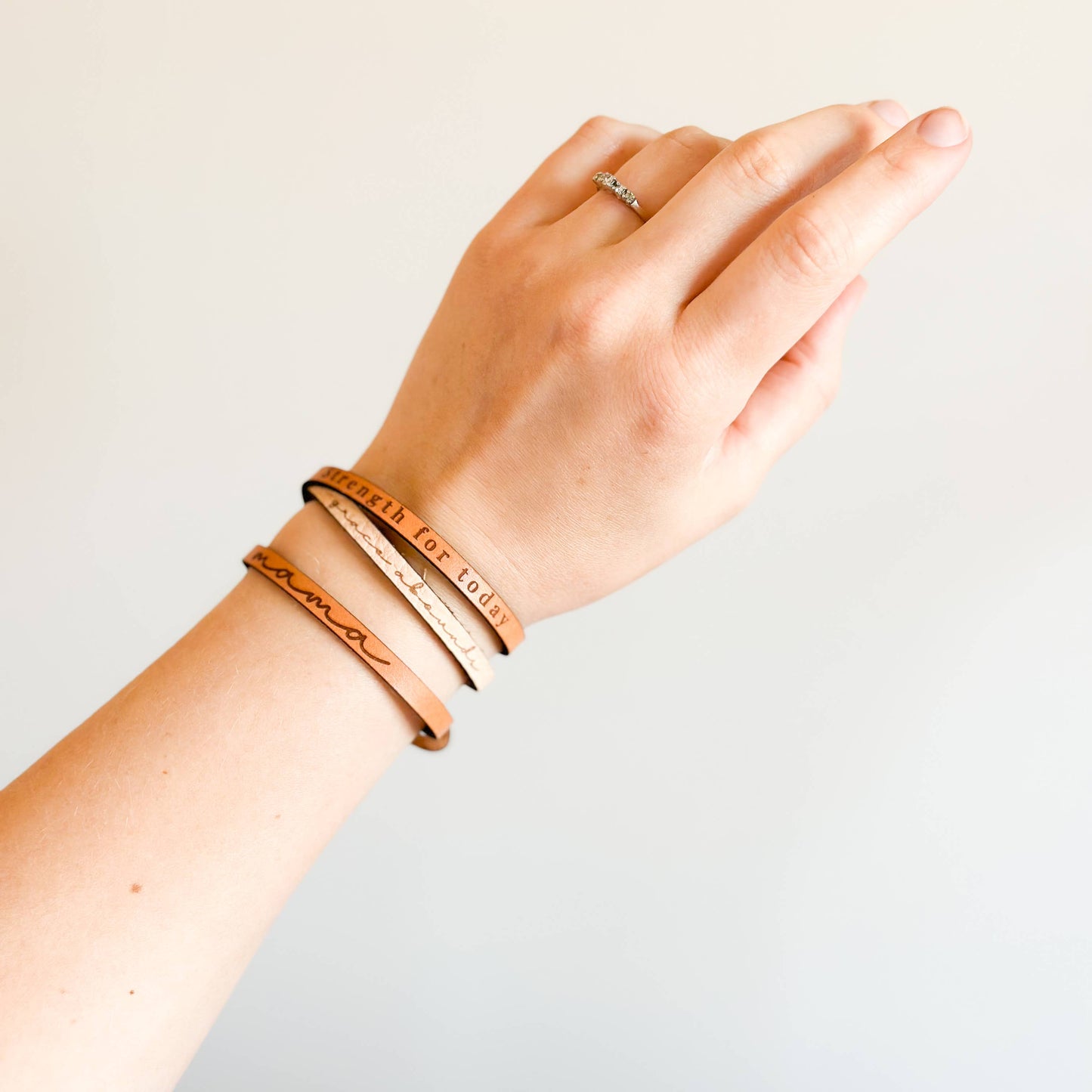 Brown Leather Stacking Bracelet | Chosen