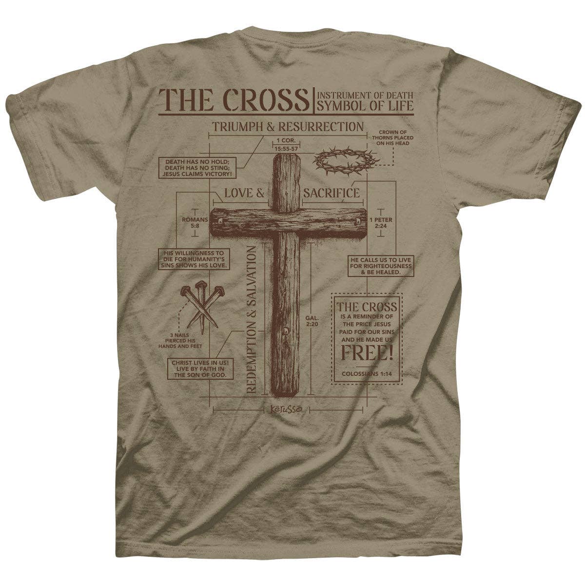 Kerusso Christian T-Shirt The Cross: Khaki