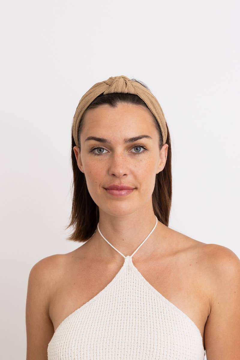 Top Knotted Boho Headband : Mocha