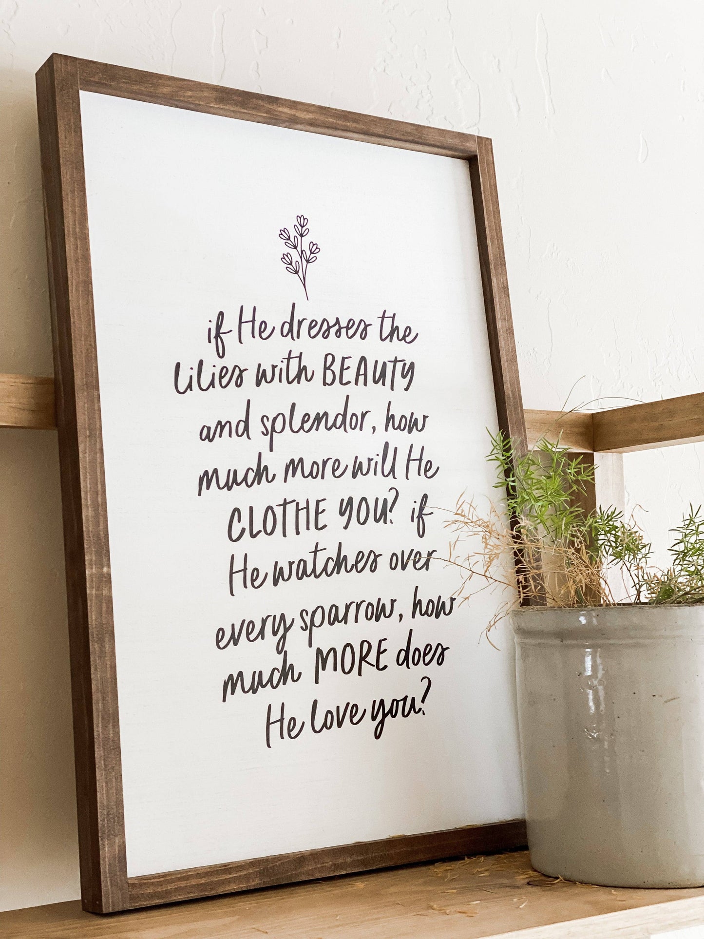 Jireh, You Are Enough |  White / Dark Walnut / 8x12"