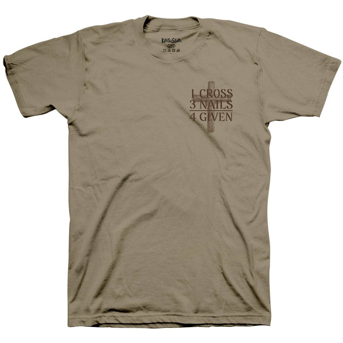 Kerusso Christian T-Shirt The Cross: Khaki