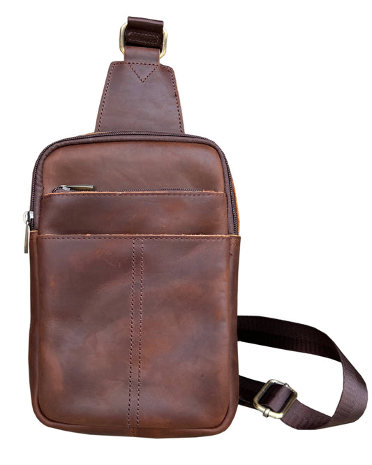 The Marly Leather Crossbody (Dark Brown)
