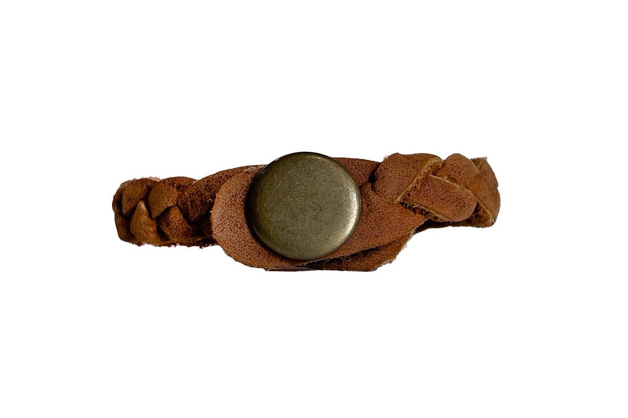 Braided Bracelet | Leather Goods | Artisan Made | Unisex: Espresso / Single