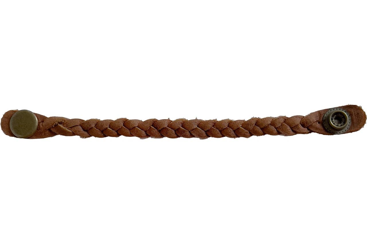 Braided Bracelet | Leather Goods | Artisan Made | Unisex: Chocolate / Single