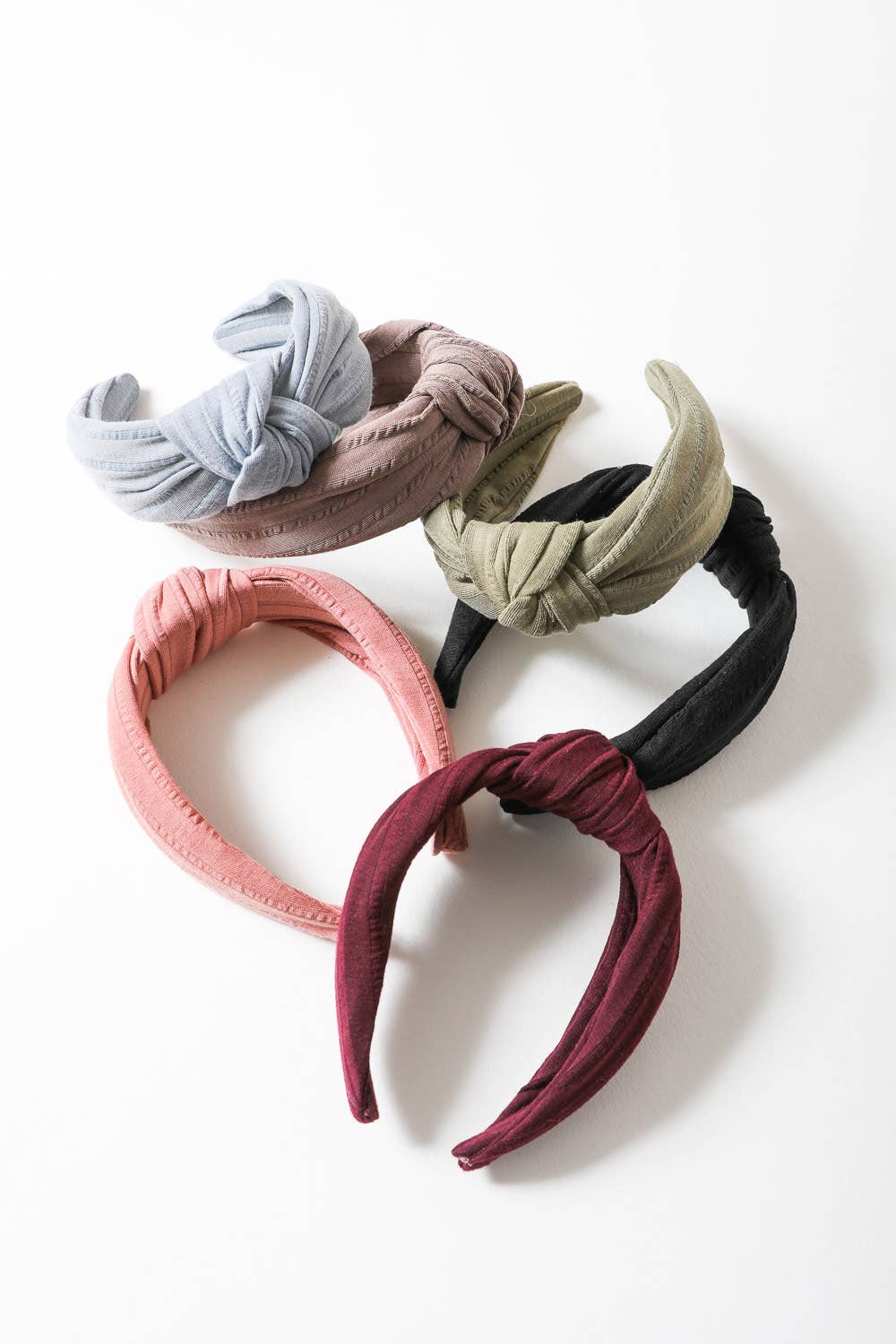 Wide Stripe Topknot Headband - Rose