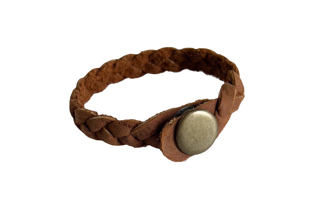Braided Bracelet | Leather Goods | Artisan Made | Unisex: Chocolate / Single