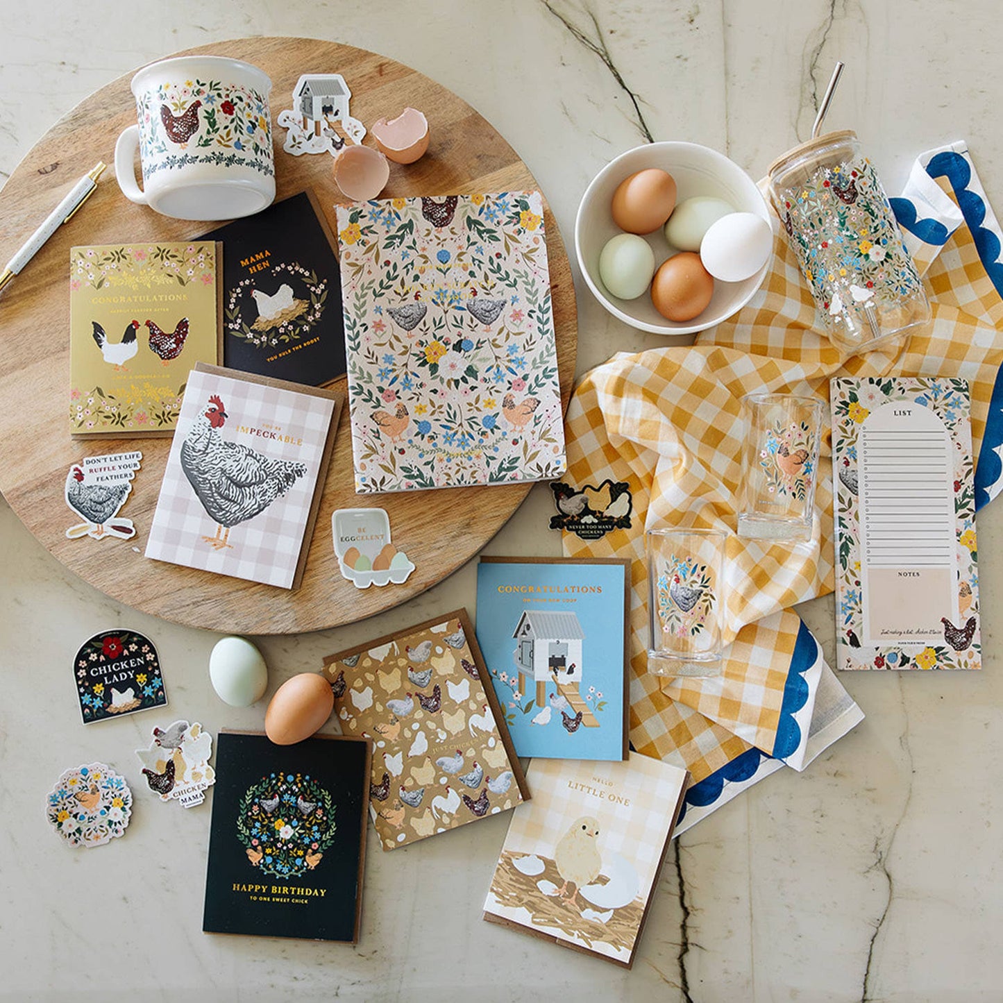 Chickens & Flowers Stitched Notebook