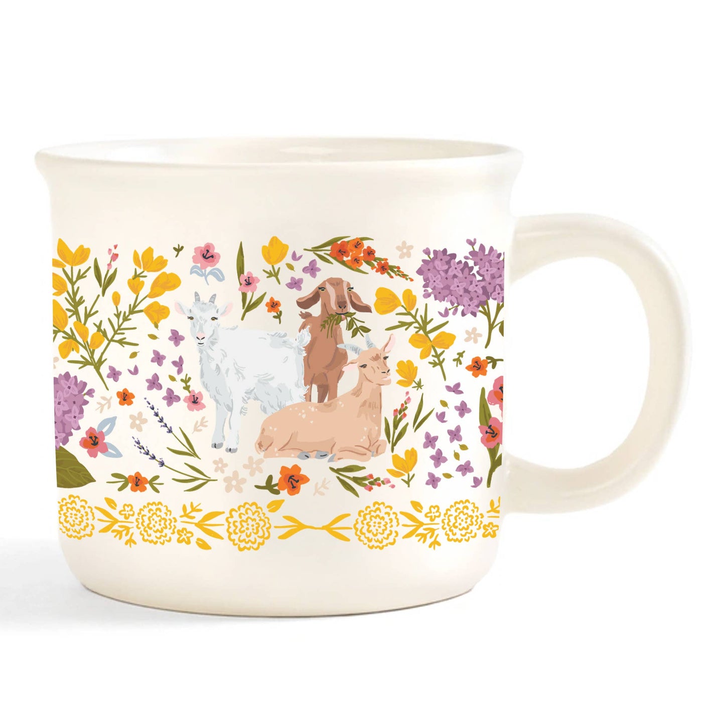 Goat Folk Floral Mug