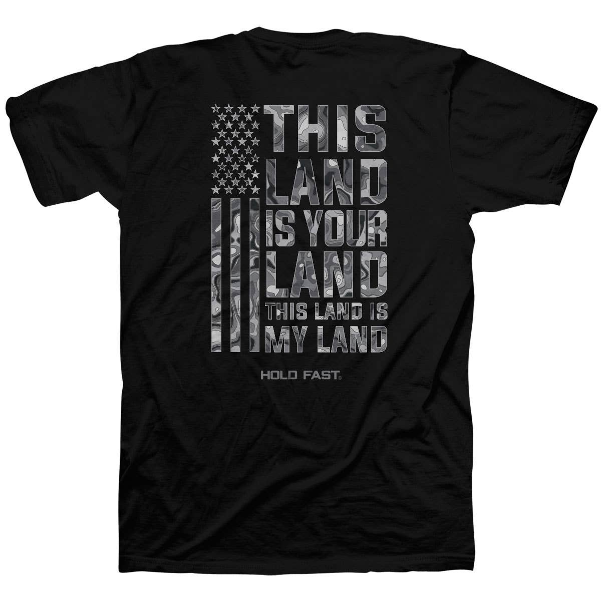 HOLD FAST Mens T-Shirt This Land: Black