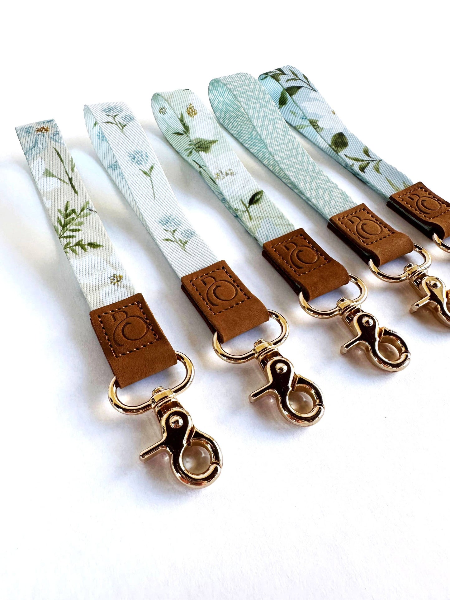 Keychain Lanyard: Green Floral