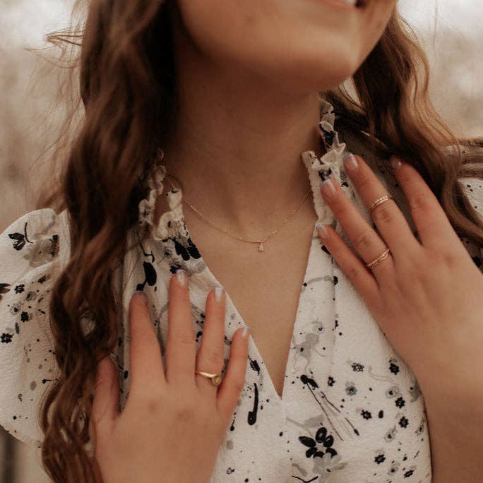 Harper Diamond Teardrop Necklace - Gold