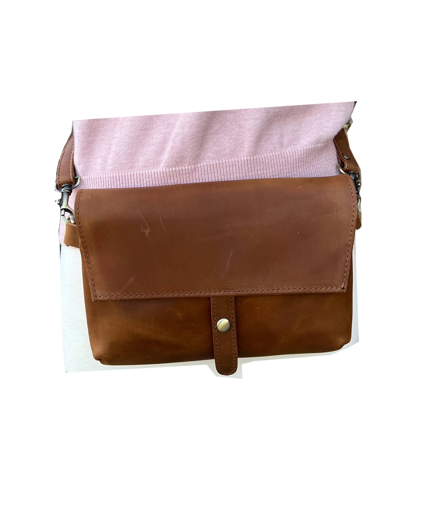 The Mary Genuine Leather Crossbody - Brown