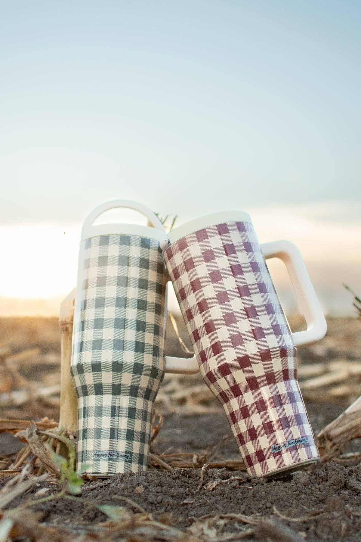 Cranberry Gingham 40oz Water Tank Tumbler