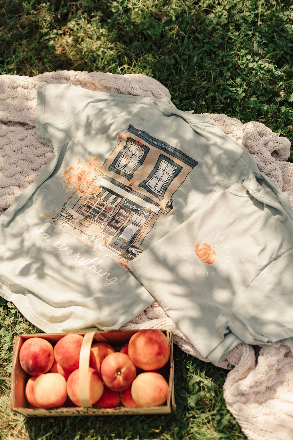 Pumpkin Market In Everything Give Thanks Graphic Tee (Sizes S-3X)