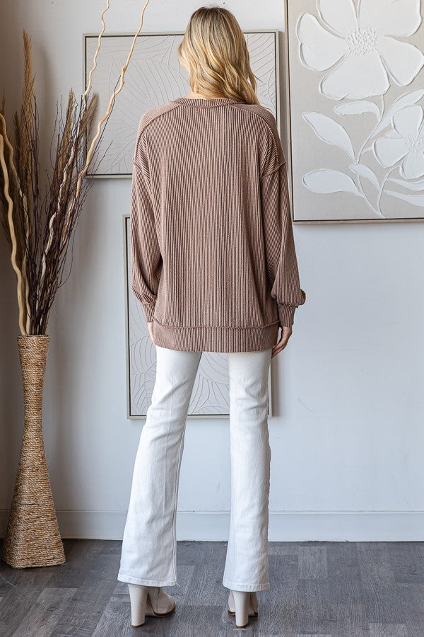 The Camille Pullover Sweater - Chestnut