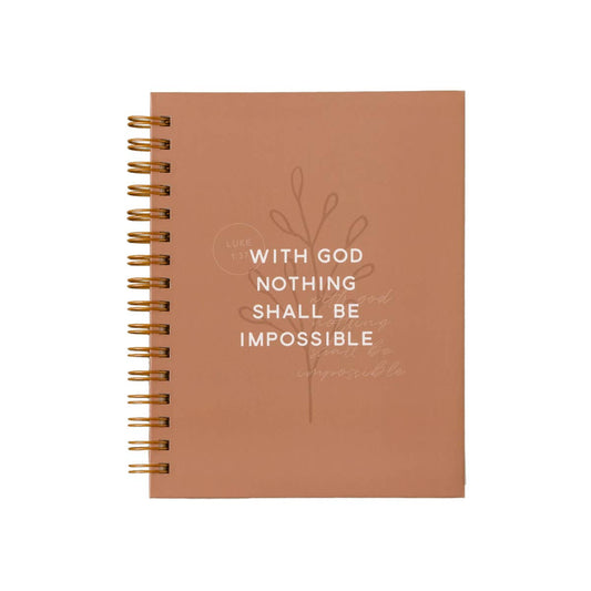 With God Nothing Shall Be Impossible Hardcover Journal