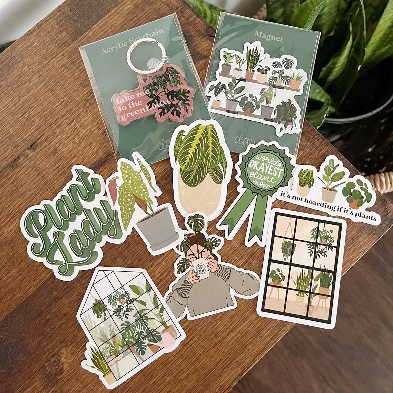 Plant Lady Script CLEAR Sticker
