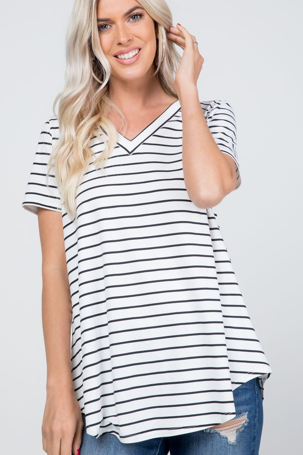 The Caroline Striped Top (Small-3X)