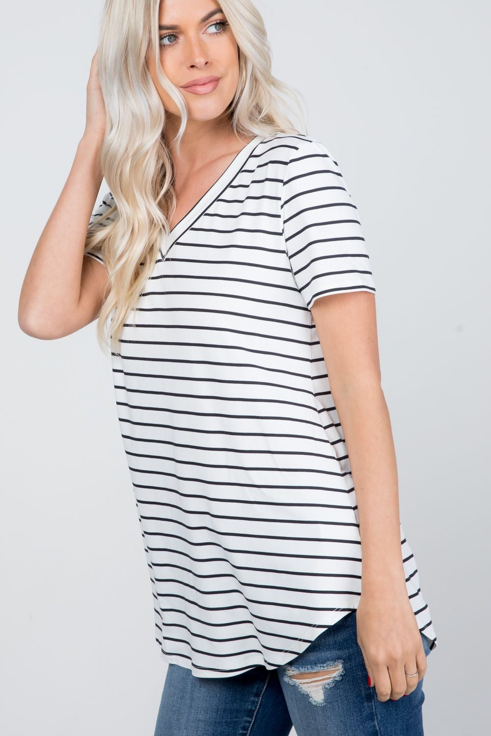 The Caroline Striped Top (Small-3X)