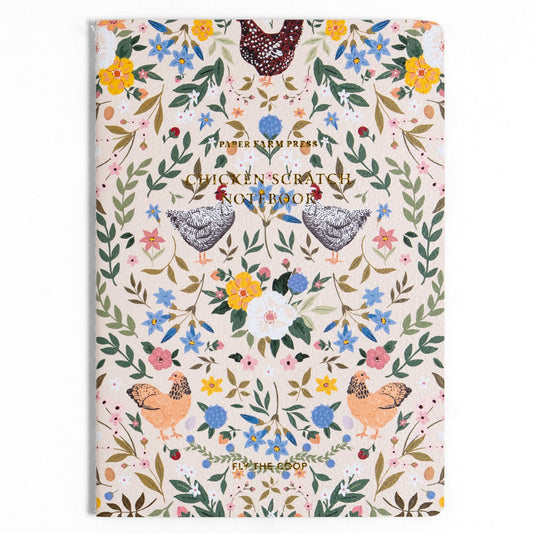 Chickens  & Flowers Stitched Notebook