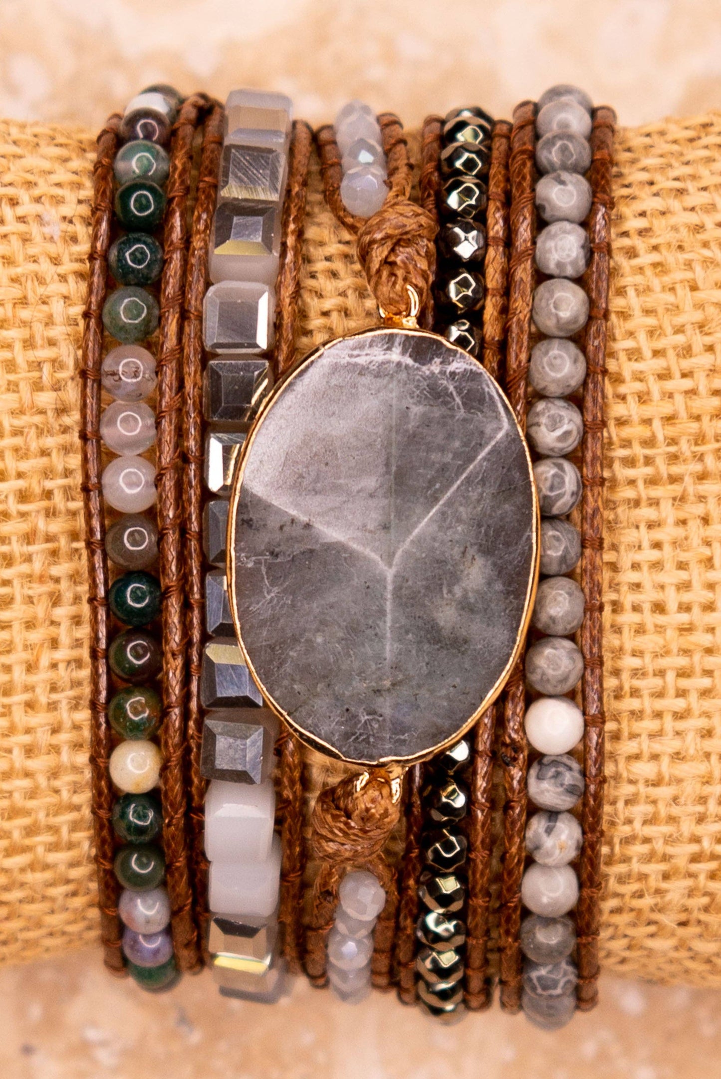 Kelly Wrap Bracelet: Labradorite
