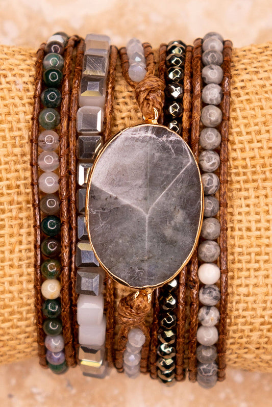 Kelly Wrap Bracelet: Labradorite