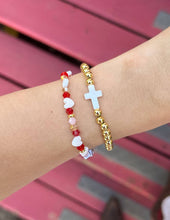 Load image into Gallery viewer, Gold Cross Bracelet: Large
