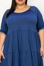 Load image into Gallery viewer, The Joanna Babydoll Midi Dress - ROYAL BLUE
