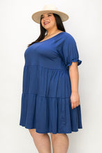 Load image into Gallery viewer, The Joanna Babydoll Midi Dress - ROYAL BLUE
