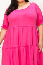 Load image into Gallery viewer, The Joanne Babydoll Midi Dress - Hot Pink
