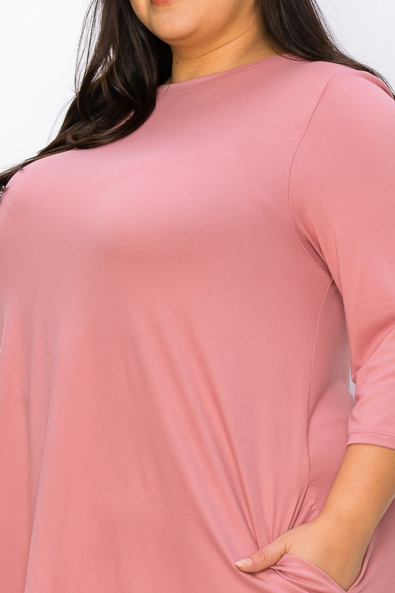 THE SUZY TUNIC - PINK (PLUS)