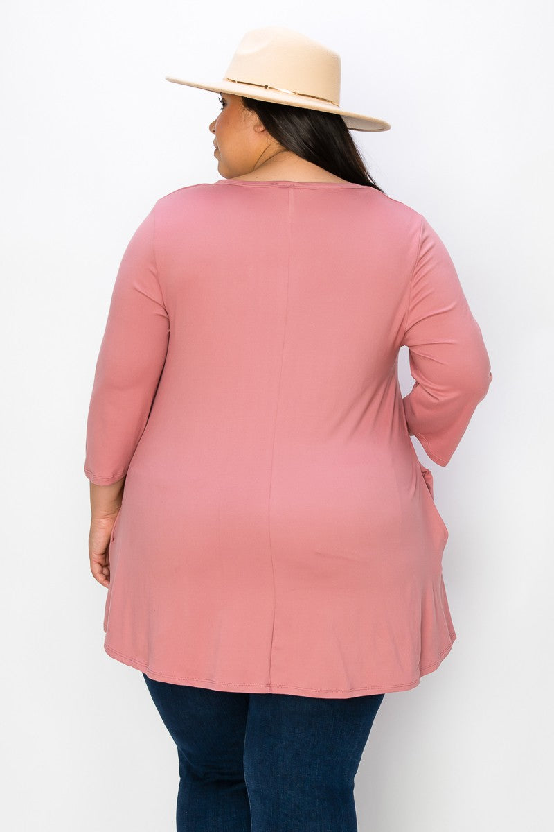 THE SUZY TUNIC - PINK (PLUS)