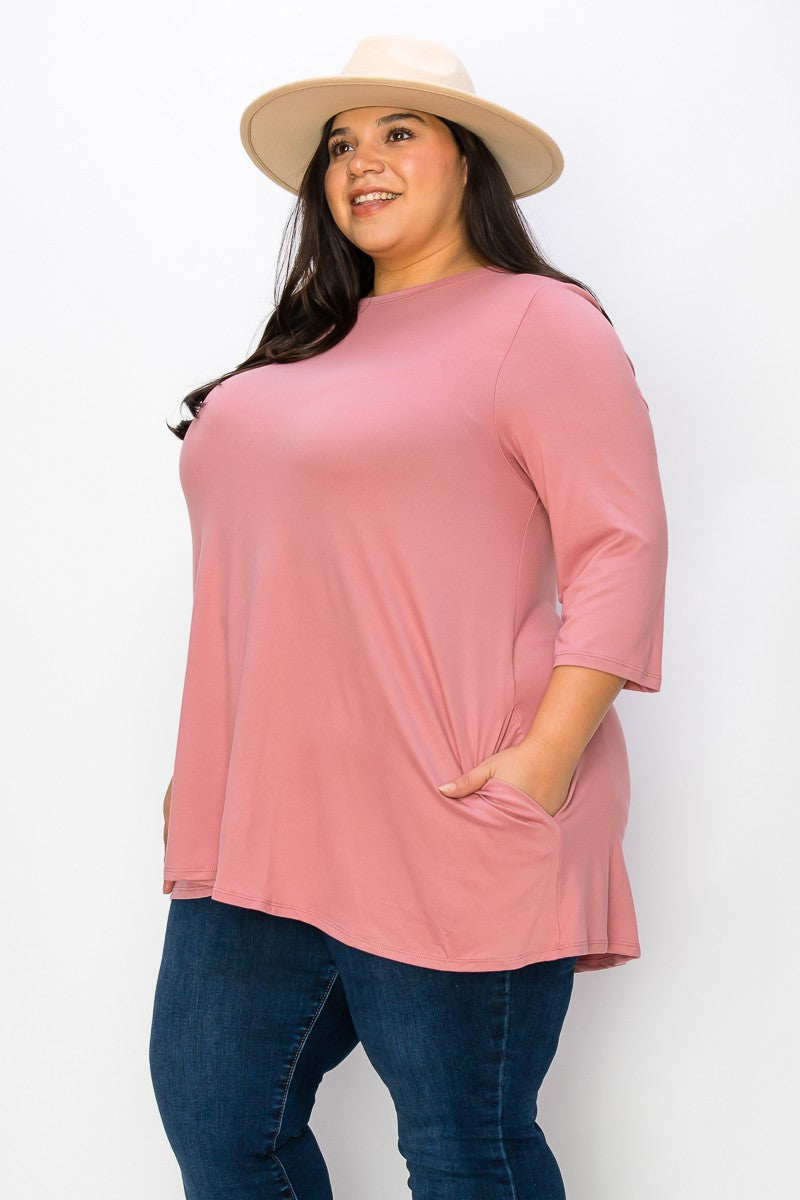 THE SUZY TUNIC - PINK (PLUS)