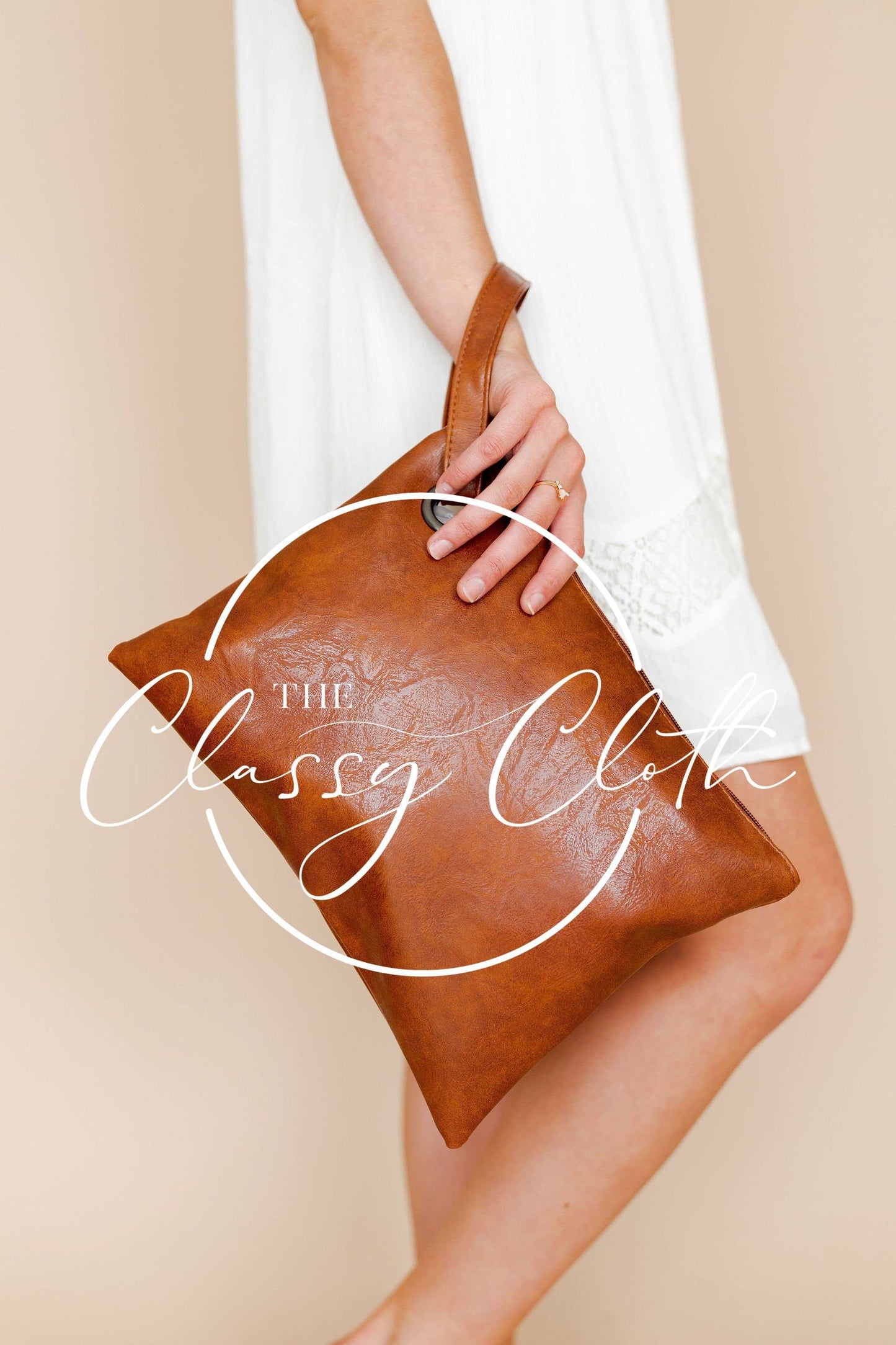 Trendy Clutch - Cognac