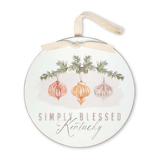 6" Round Ornament - Simply Blessed Kentucky