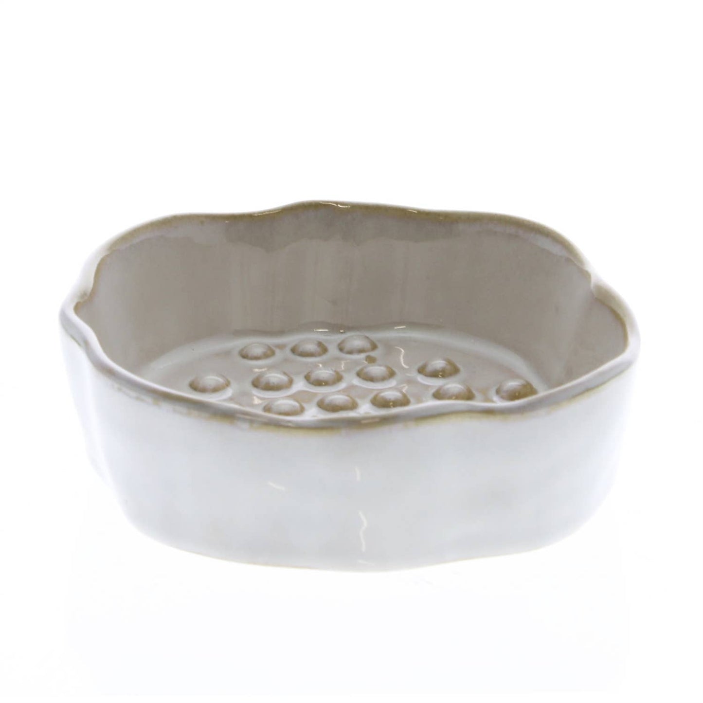 Bower Ceramic Soap Dish - Rnd - Fancy White