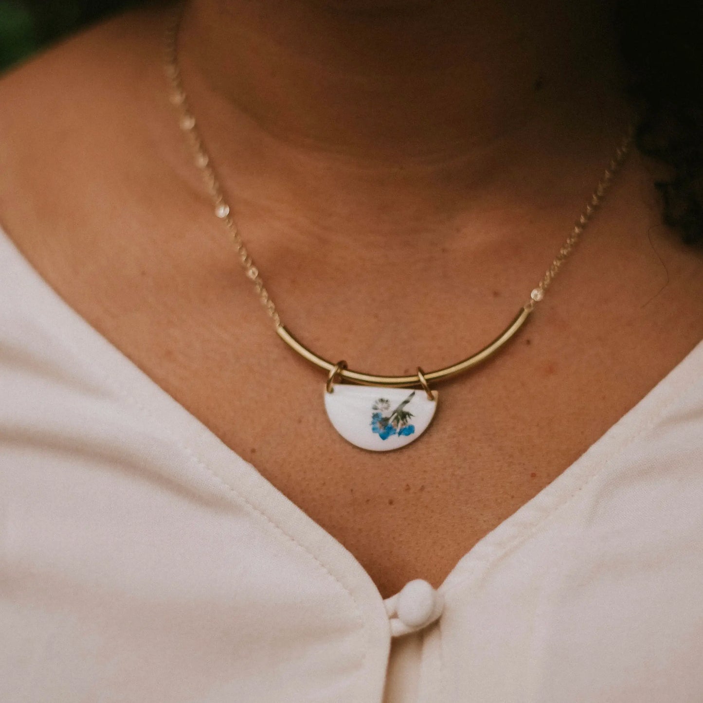 Radiance Necklace: Forget-me-not / 20” plain