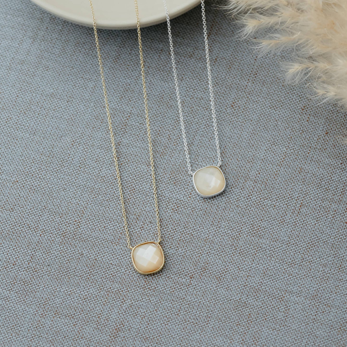 Subtle Harmony Necklace-Mother Of Pearl: Gold