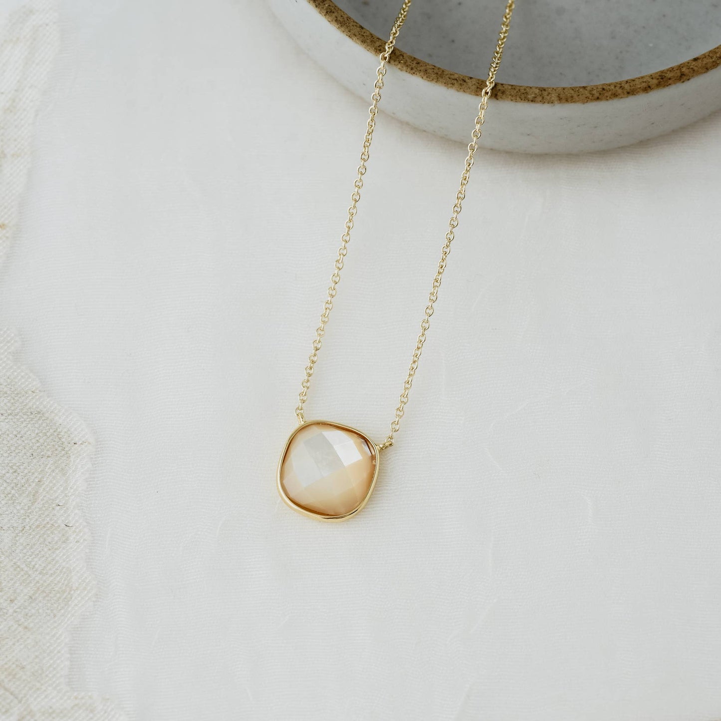 Subtle Harmony Necklace-Mother Of Pearl: Gold