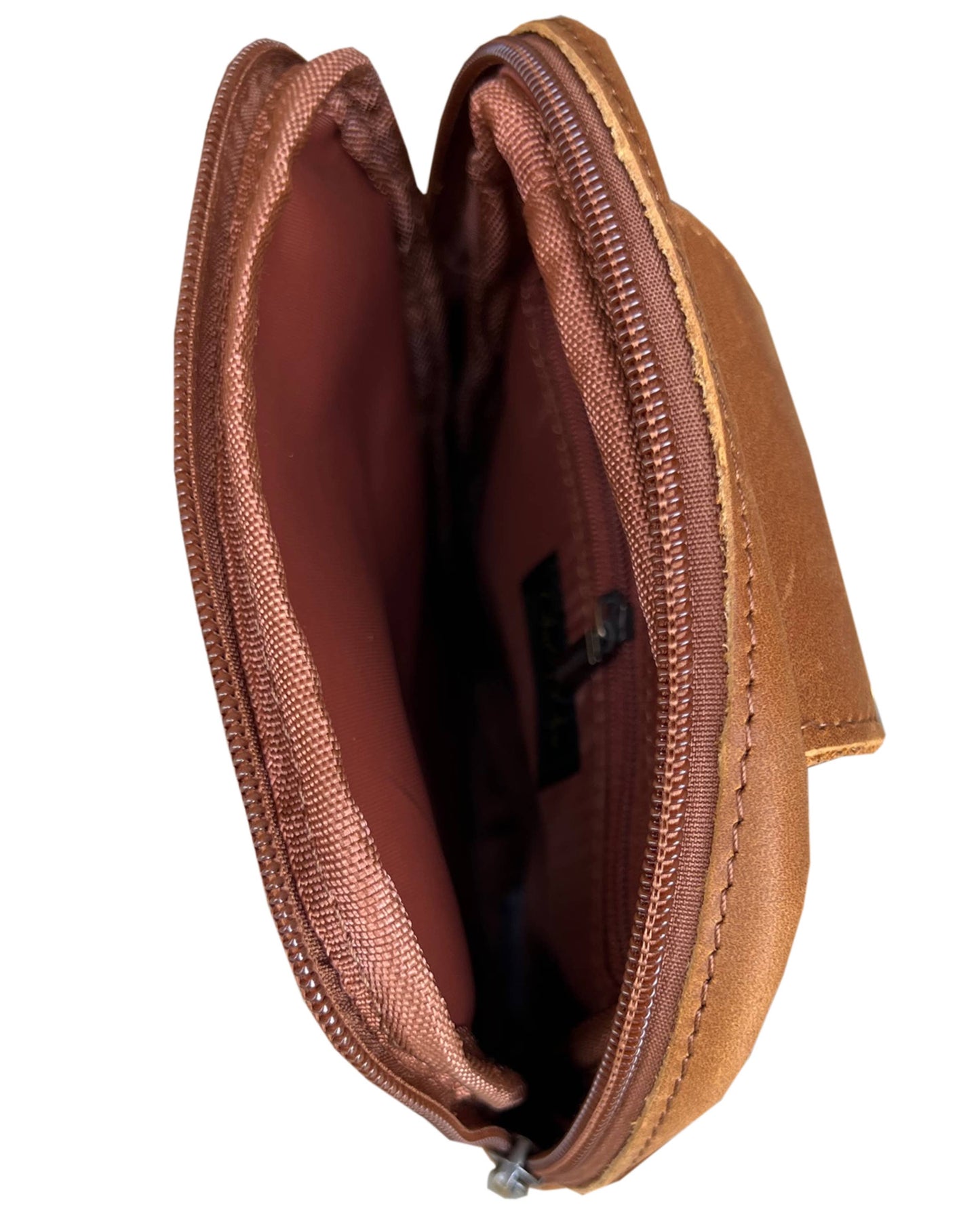 The Gia Leather Crossbody (Light brown)