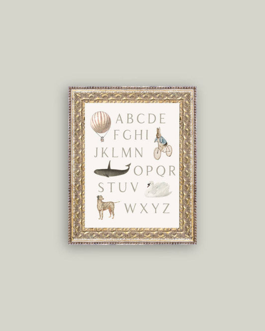 Alphabet with Vintage Art: 8x10