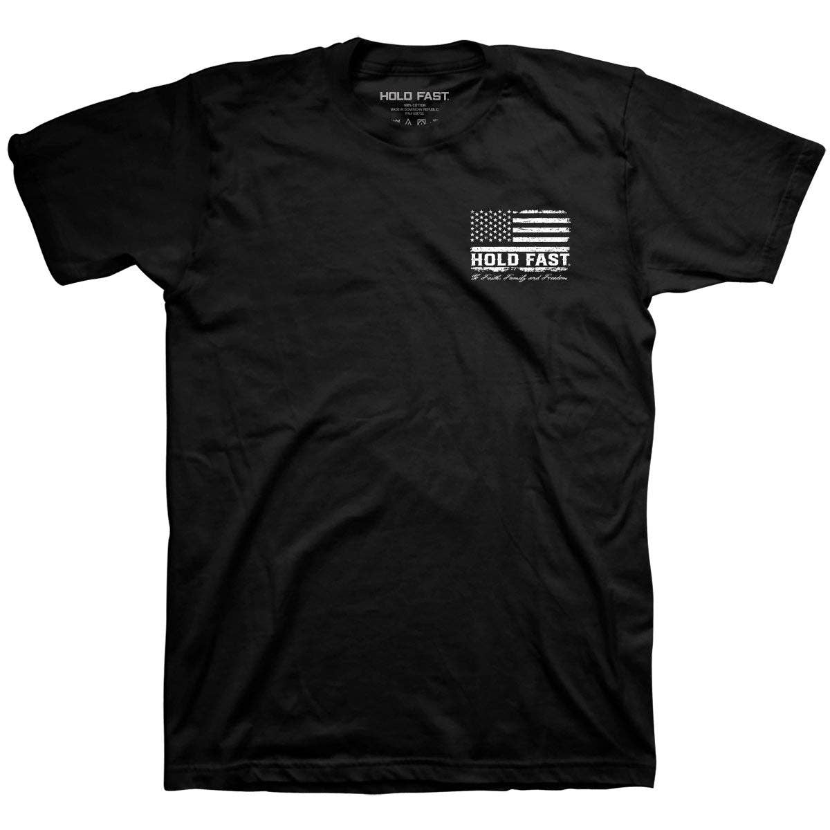 HOLD FAST Mens T-Shirt Jesus Is King Flag: Black / 2X