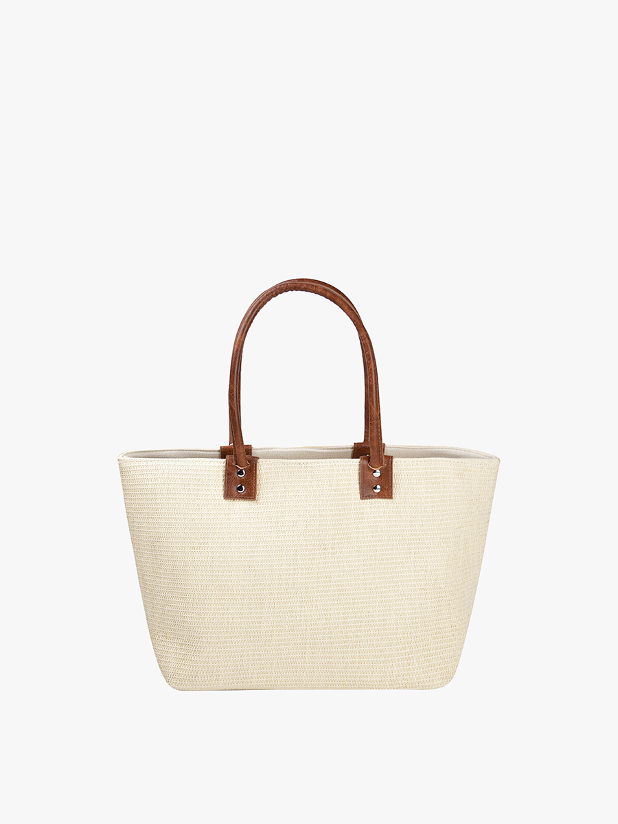 Angelica Small Straw Tote w/ Dual Handles