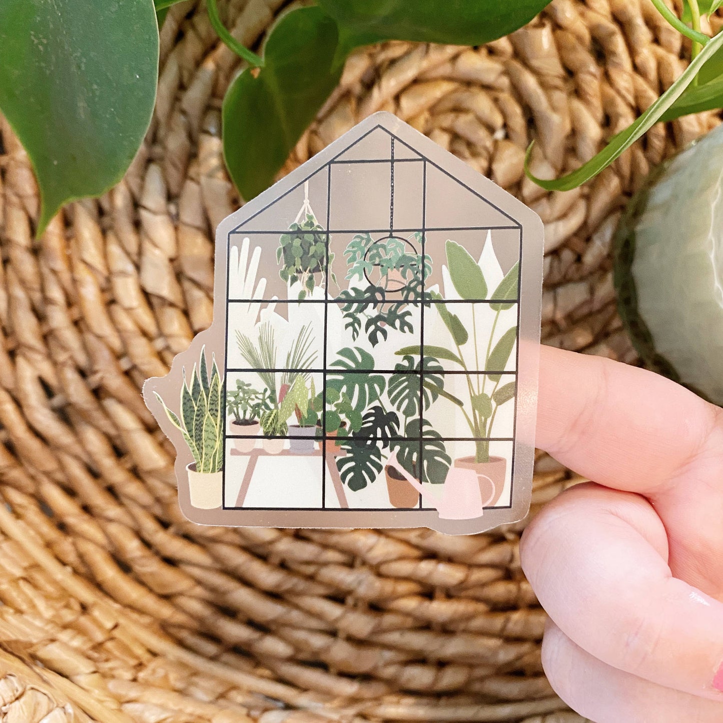 Plant-Filled Greenhouse clear Sticker