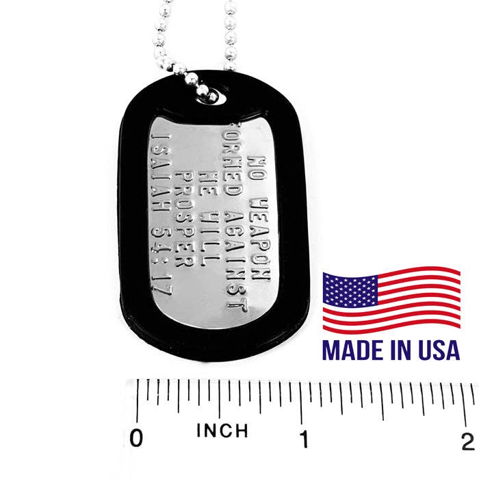 Dog Tag Silencer Necklace "Nothing Formed Against Me